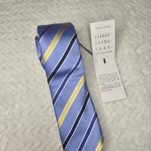 Elegant Striped Blue and Yellow Men's Tie